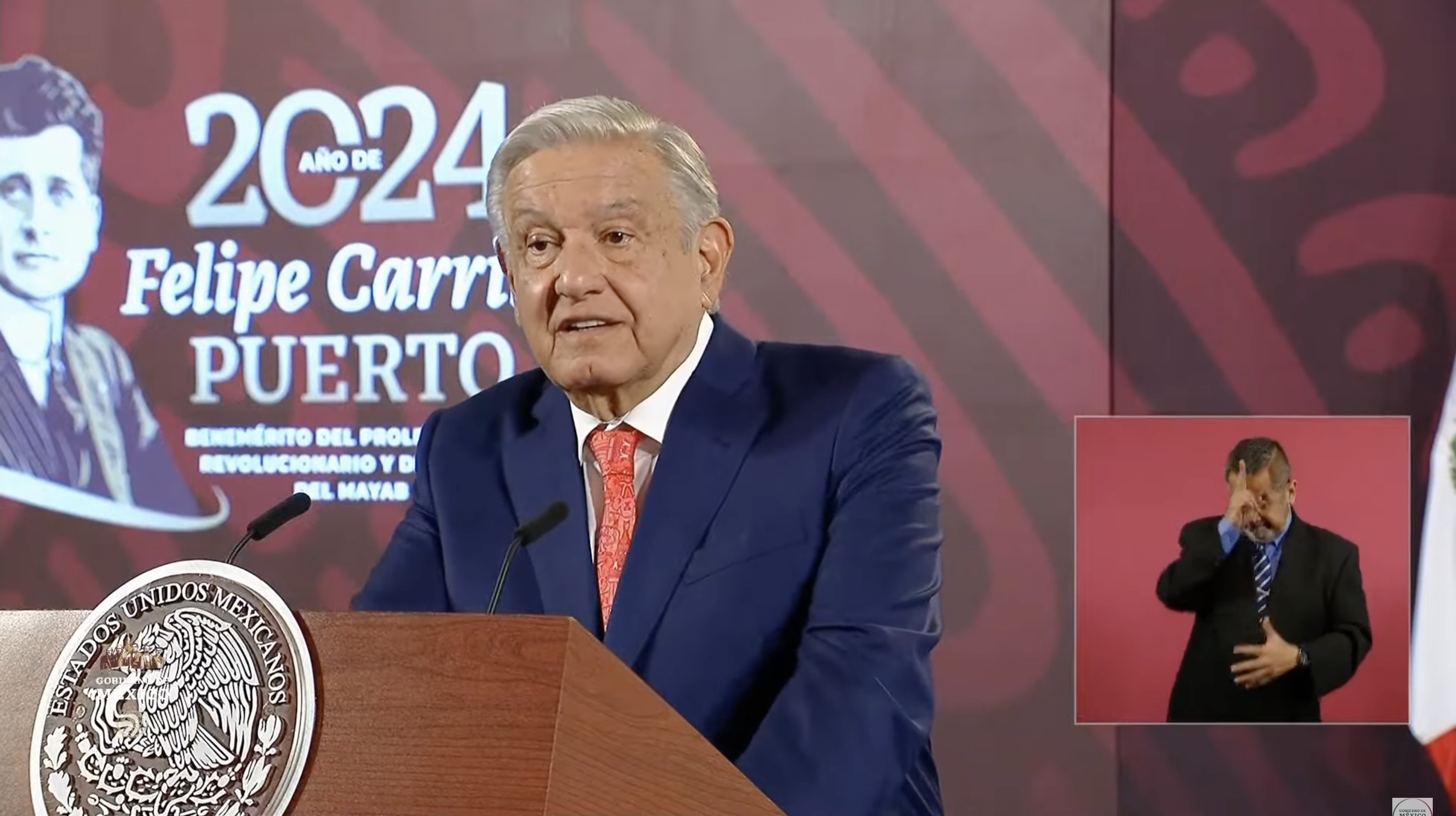 el presidente Andrés Manuel López Obrador en su conferencia matutina del 11 de marzo de 2024